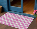 3 X 5 Blush And Ivory Polka Dot Washable Indoor Outdoor Area Rug