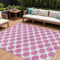 8 X 10 Blush And Ivory Polka Dot Washable Indoor Outdoor Area Rug