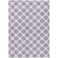 3 X 5 Lavender And Ivory Polka Dot Washable Indoor Outdoor Area Rug