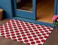 3 X 5 Red And Ivory Polka Dot Washable Indoor Outdoor Area Rug