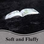 Kchowua 6X9 Rug For Living Room Black Rugs For Bedroom Soft Shag Large Area Fluffy Rugs Plush Machine Washable Rug For College D