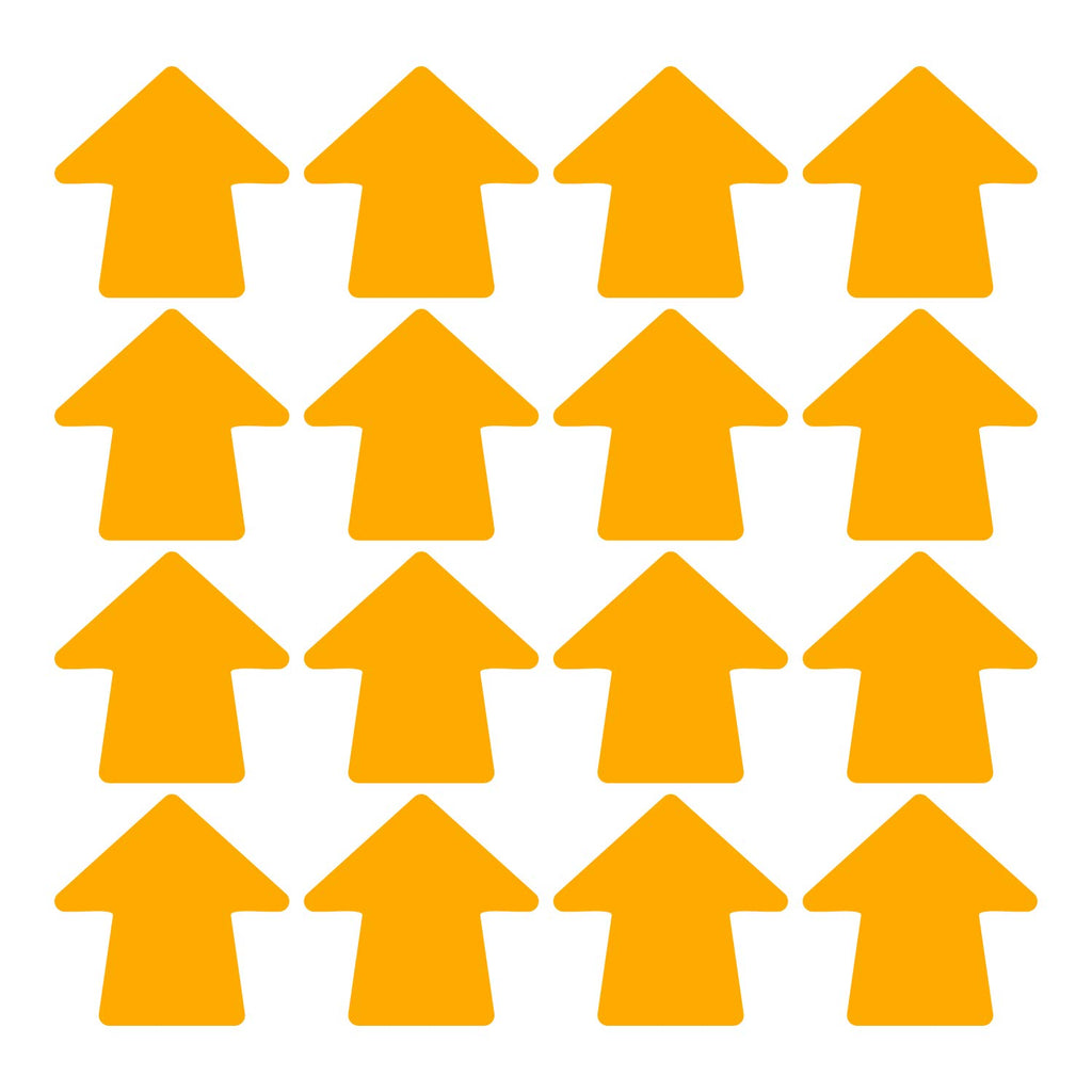 LiteMark Durable Gloss Finish Golden Yellow 4 X 4 Inches Round Arrow Decal Vinyl Stickers | Great for Floors, Ceilings, Walls, a