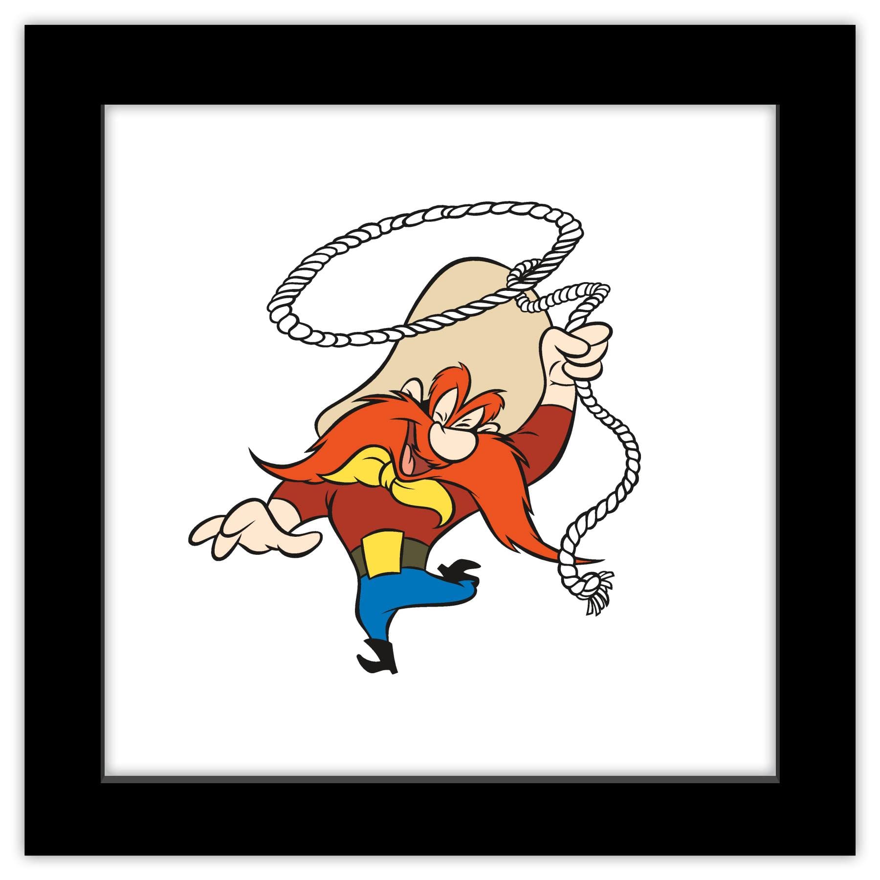 Trends International Gallery Pops Looney Tunes - Classic Yosemite Sam Wall Art, Black Framed Version, 12 x 12