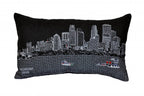 HomeRoots Grey 24' Black Minneapolis Nighttime Skyline Lumbar Decorative Pillow