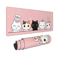 Pink Cute Kittens Cat Gaming Mouse Pad Xl, Non Slip Rubber Base Mousepad, Stitched Edges Desk Pad, Extended Large Mice Pad,31.5