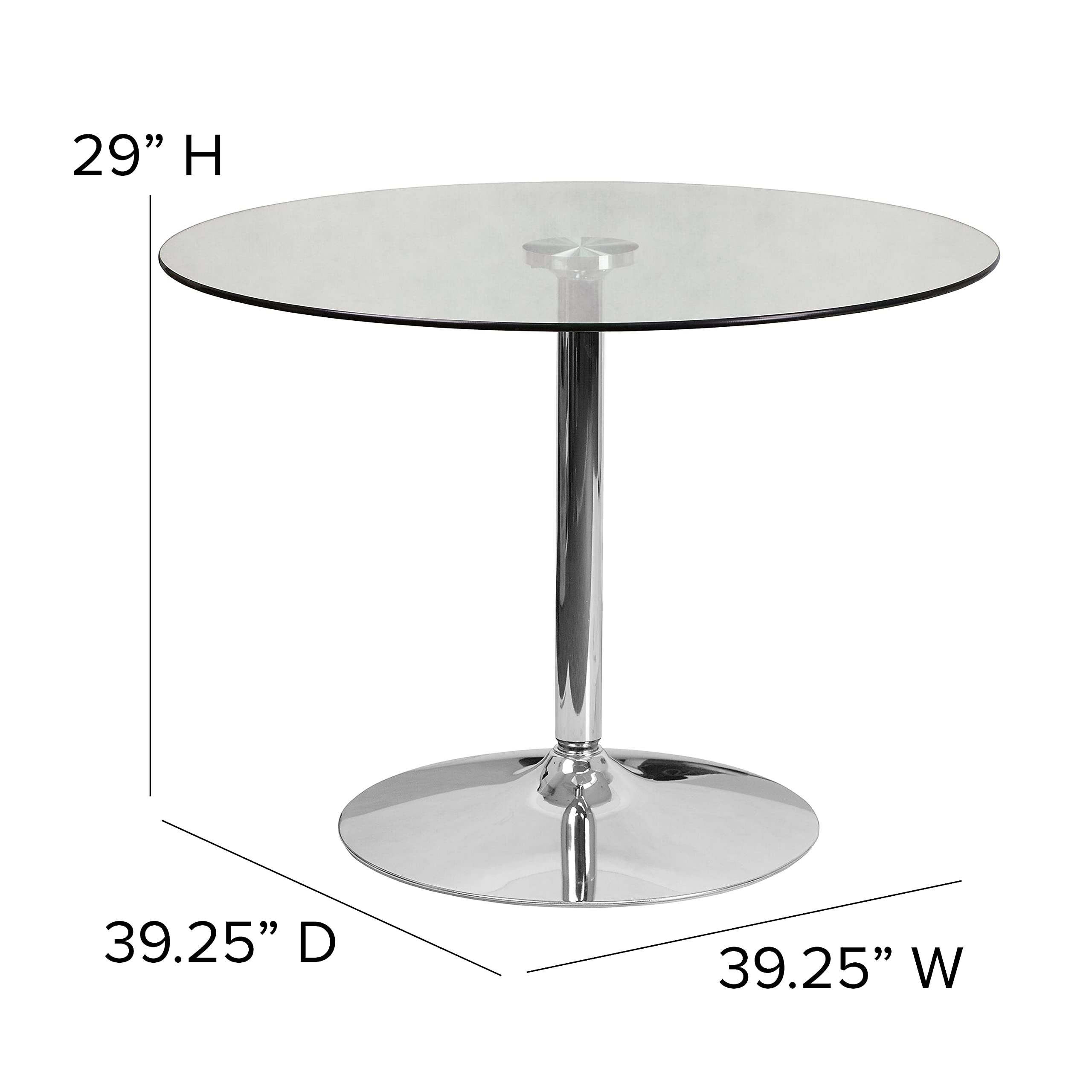 Flash Furniture Hills Round Glass Dining Table - Thumbnail 3