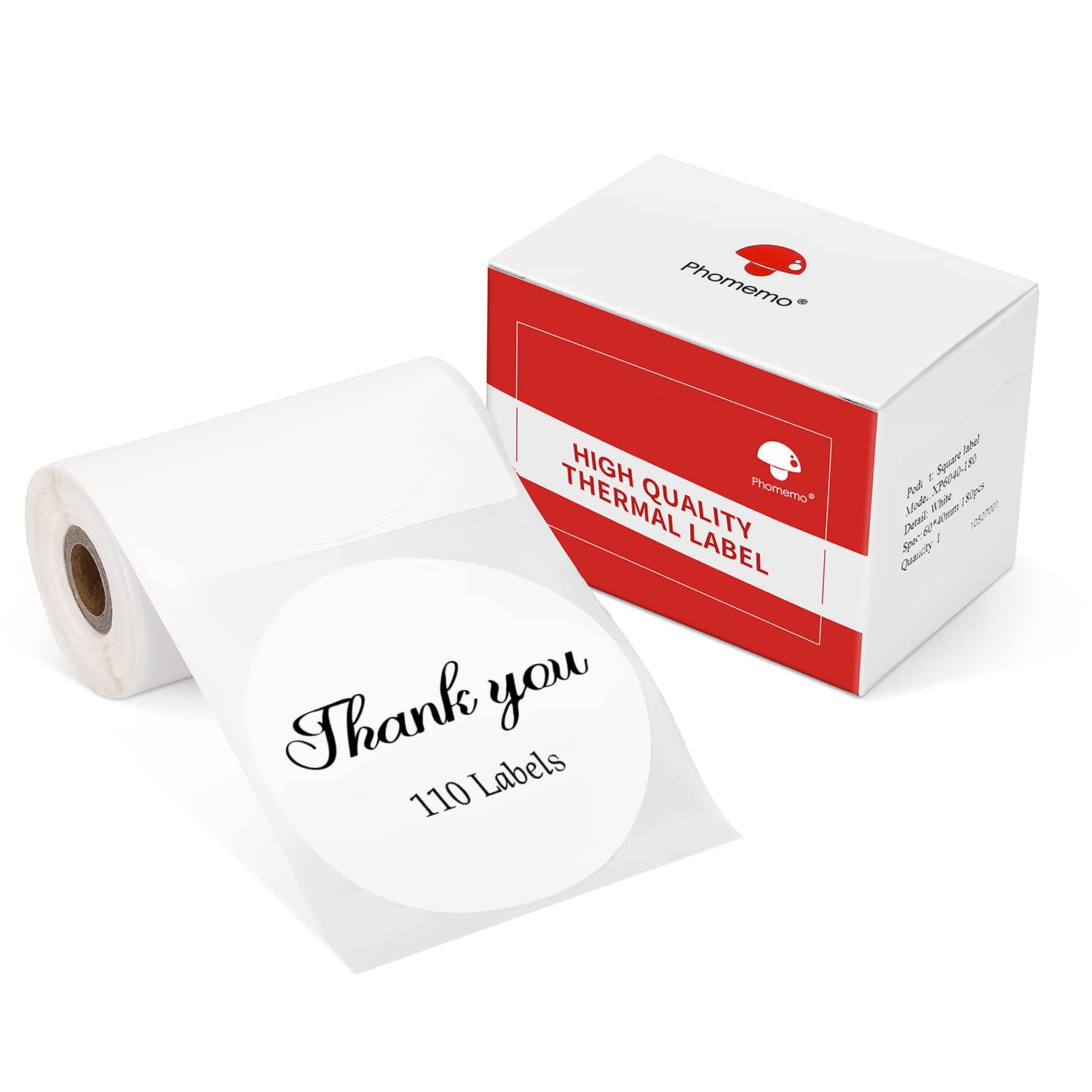 Phomemo M200 White Round/Circle Thermal Label Paper,2 3/4'2 3/4'(70X70Mm), For Phomemo M200/M220 Label Maker,110 Labels/Roll,B