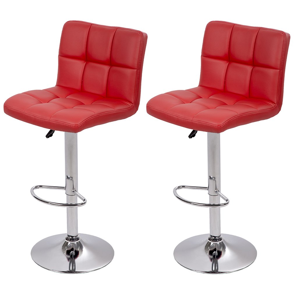 BestOffice Counter Height Bar Stools Set of 2 Bar Chairs Height Adjustable Swivel Stool with Back PU Leather Kitchen Counter Sto