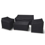 Startwo Outdoor Furniture Cover Waterproof, 4 Piece Patio Furniture Set Cover For Outside Couch, Lawn Chairs, Coffee Table, Windproof With Buckle Strap, Black