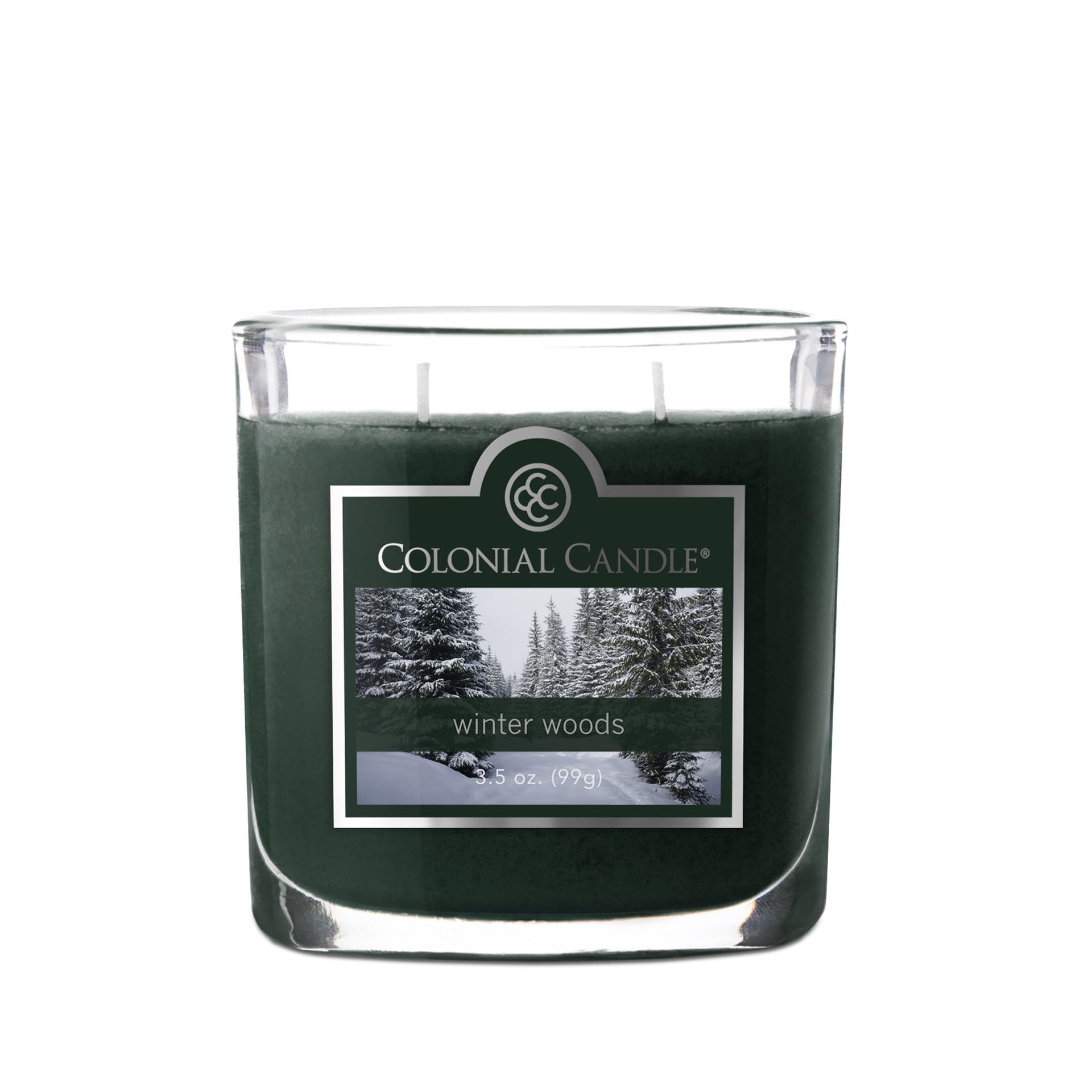 Colonial Candle Winter Woods Scented Jar Candle, 2 Wick, 3.5 oz, Mottled Wax Candle