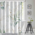 Ruelvth Sage Green Eucalyptus Shower Curtain, Spring Plant Leaves Shower Curtain Waterproof Fabric Watercolor Green and Gold Sho