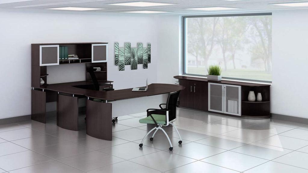 Safco Products Mnbdglldc Medina Desk, Mocha Laminate