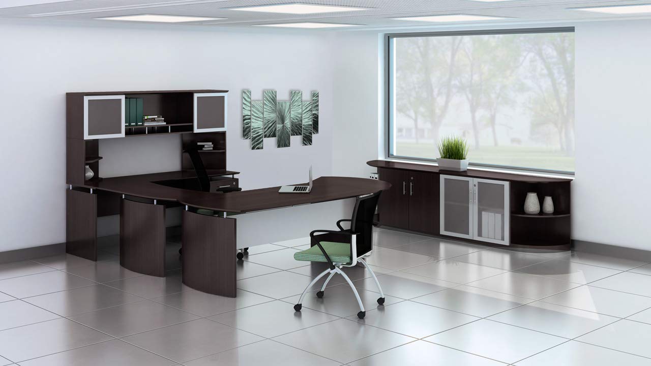 Safco Products Mnbdglldc Medina Desk, Mocha Laminate