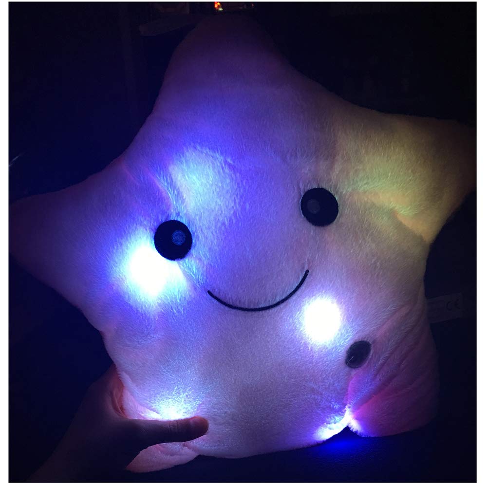 Sofipal Creative Twinkle Star Shaped Plush Pillow, Led Night Light Glowing Cushions Plush Stuffed Toys Gifts For Kids, Decoratio