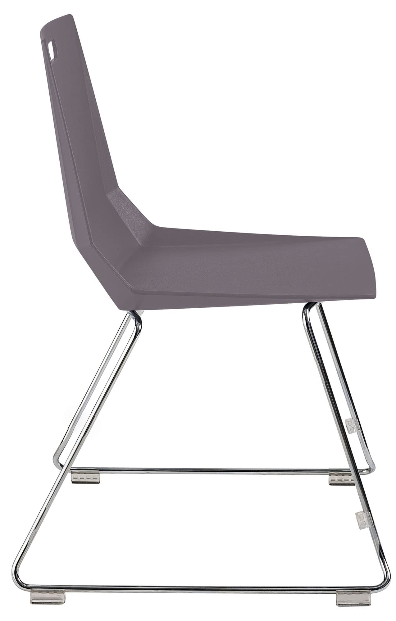 National Public Seating Nps Luvraflex Stack Chair With Charcoal Polypropylene Back/Seat, Chrome Frame