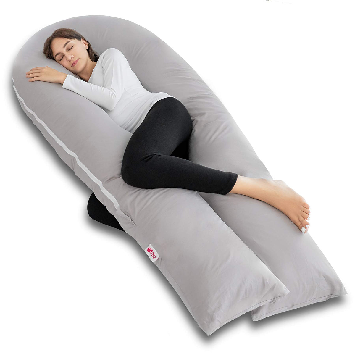 Meiz Pregnancy Pillows For Sleeping, Full Body Pregnancy Pillow With 300Tc Comfy Pillowcase & Microfiber Inner Cover- For Back S