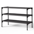 Kitsure Shoe Rack - Premium Non-Woven Shoe Rack Shelf, Shoe Organizer For Closet, Entryway, Garage & Corridor, Sturdy & Durable Long Stackable Shoe Shelves, Medium, Black