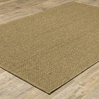 HomeRoots Polypropylene 4’x6’ Solid Tan Indoor Outdoor Area Rug