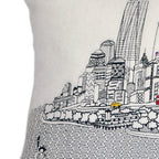 HomeRoots Cream 35' White NYC Daylight Skyline Lumbar Decorative Pillow