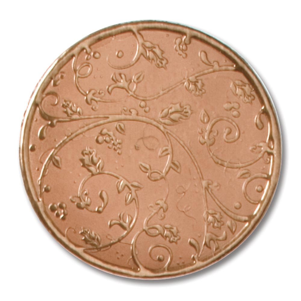 Paperdirect Swirled Leaves Embossed Bronze Foil Seals, 32 Count