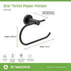 Symmons 353Tp-Mb Dia Wall-Mounted Toilet Paper Holder In Matte Black