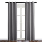 Nicetown Gray Curtain Blackout Drape Panel, Single Panel, 34 X 84 Inch, Grey, 3 Pass Microfiber Noise Reducing Thermal Insulated Window Drapery With Grommet