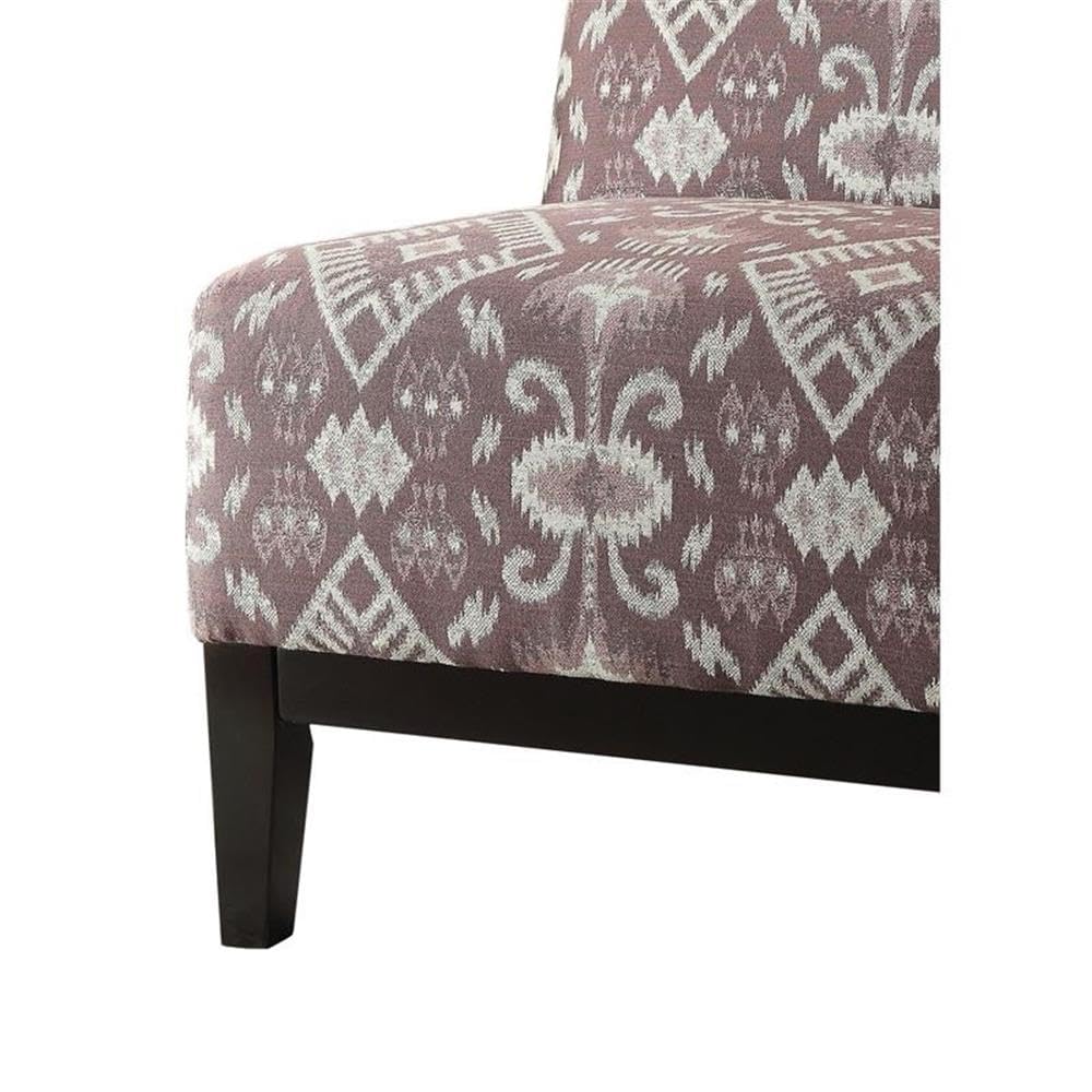 Acme Hinte Chenille Accent Chair in Multi-Color and Dark Brown
