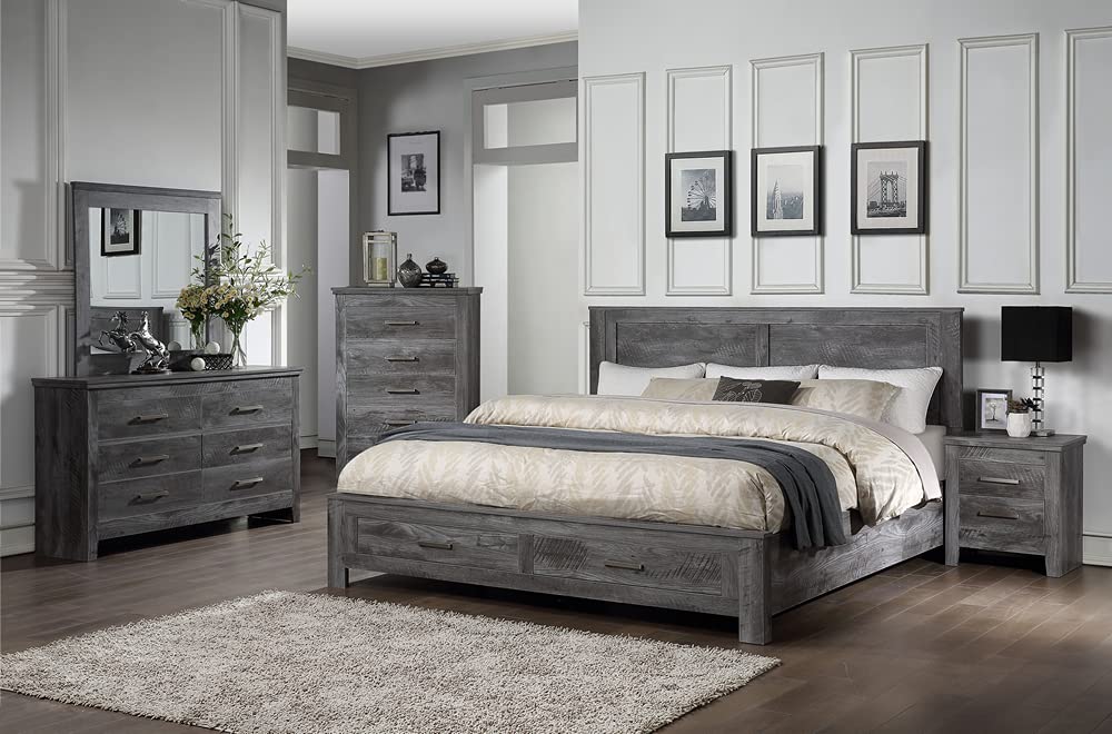 Acme Vidalia Mirror In Rustic Gray Oak