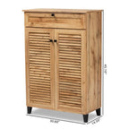Baxton Studio Coolidge Modern and Contemporary Oak Brown Finished Wood 5-Shelf Shoe Storage Cabinet