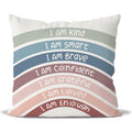 Qiyuhoy Rainbow Classroom Throw Pillow Covers, Book Center Calming Corner Playroom Decor Pillow Case, Crimson Pillow Cover, I Am