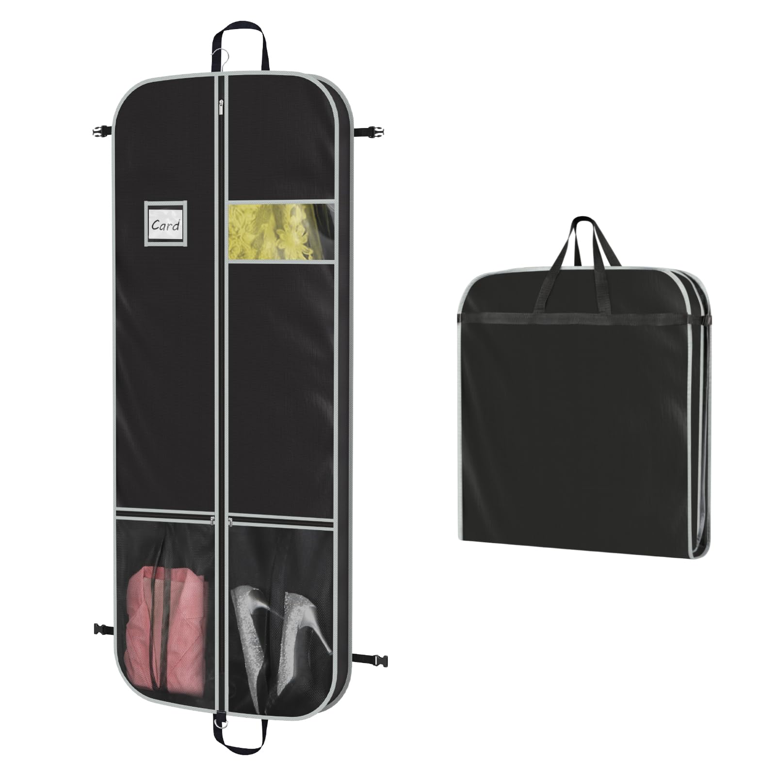Zilink Upgrade 60 Garment Bag for Long Coat, Leather,Fur, Mink, Gown and Choir Robe with 3.9 Gusset and Stable Buckles Heavy Dut