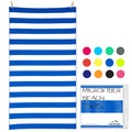 Your Choice Microfiber Beach Towels, Beach Towels for Adults, Sand Free Beach Towel Quick Dry Travel Towel Camping - Blue and Wh