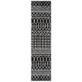 SAFAVIEH Tulum Collection Runner Rug - 2 x 15, Black & Ivory, Moroccan Boho Distressed Design, Non-Shedding & Easy Care, Ideal