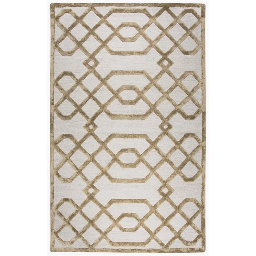 Rizzy Home Alora Decor Madison 5' X 8' Trellis Cream/Tan Hand-Tufted Area Rug