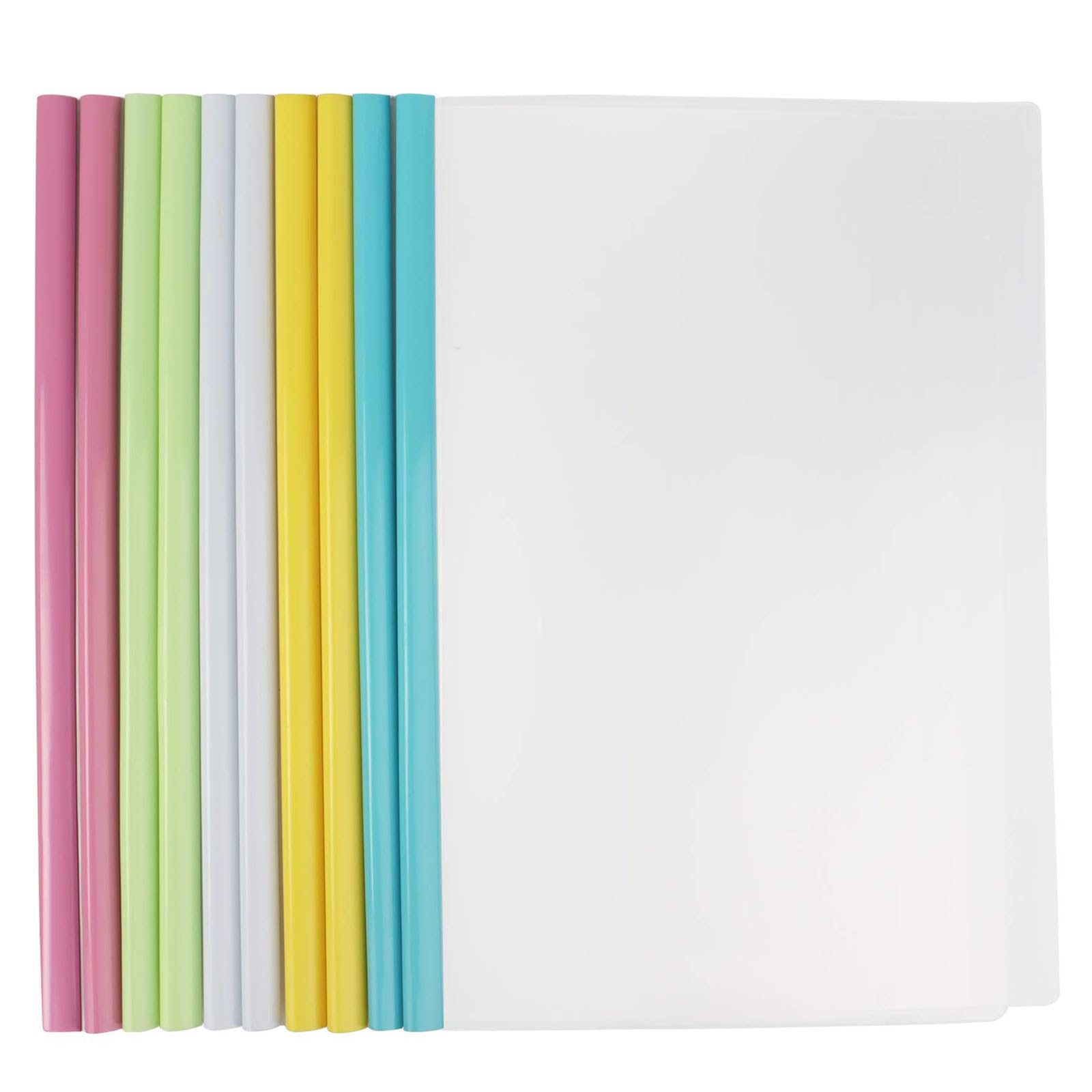 Stapens Report Covers With Sliding Bar, Clear Paper Protector Sleeves, 12.2 X 8.5 Inch (10 Pcs)