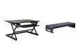 Rocelco 40" Large Height Adjustable Standing Desk Converter with Dual Monitor Stand BUNDLE - Quick Sit Stand Up Computer Workstation Riser - Retractable Keyboard Tray - Black (R DADRB-40-DMS)