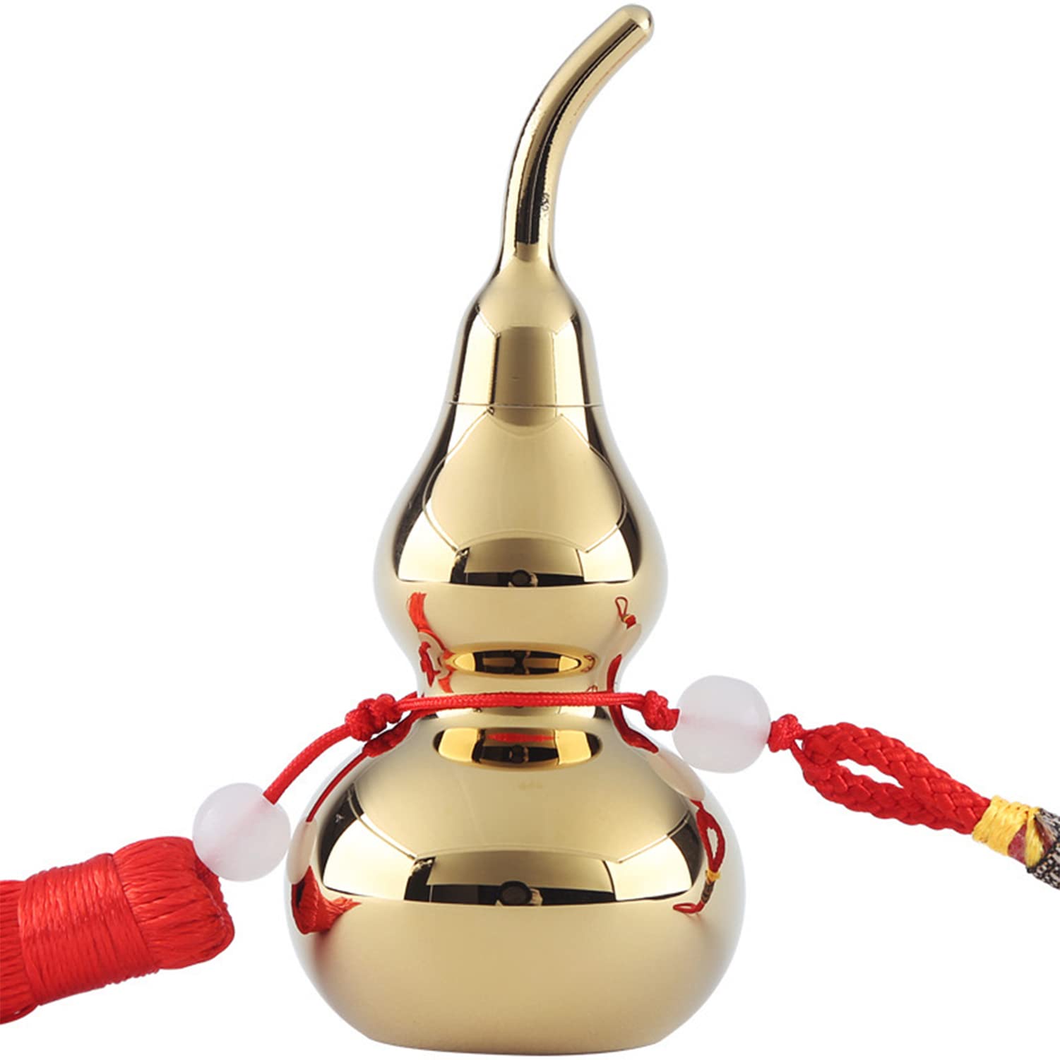 Funeral Small Keepsake Urn for Ashes-100% Brass-Mirror Polishing-Wu Lou Gourd Cremation Urn for Human Ashes or Pet Ashes- with a