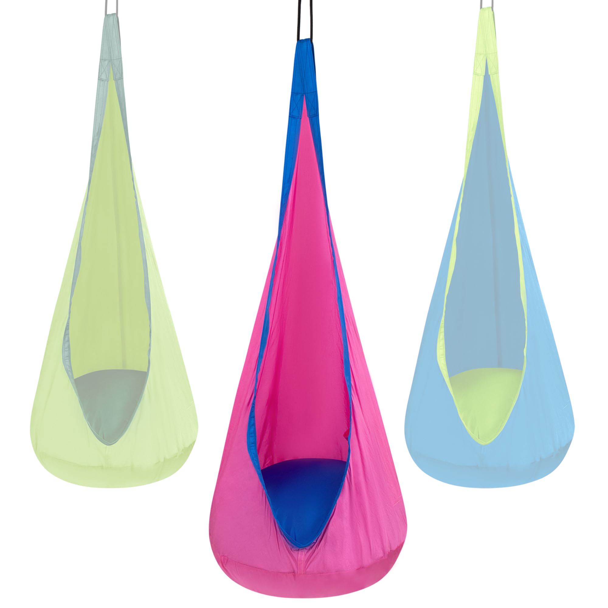 Appomattox Kids Child Hanging Pod Swing Chair With Pocket, Hanging Hammock Cocoon, Indoor And Outdoor Fun, Relaxation Nook, Sens