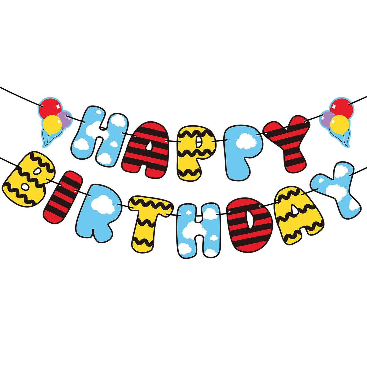 Hahafelt Cartoon Dog Happy Birthday Banner Party Decorations Cute Dog Theme Birthday Party Supplies Red Yellow Blue Banner for H