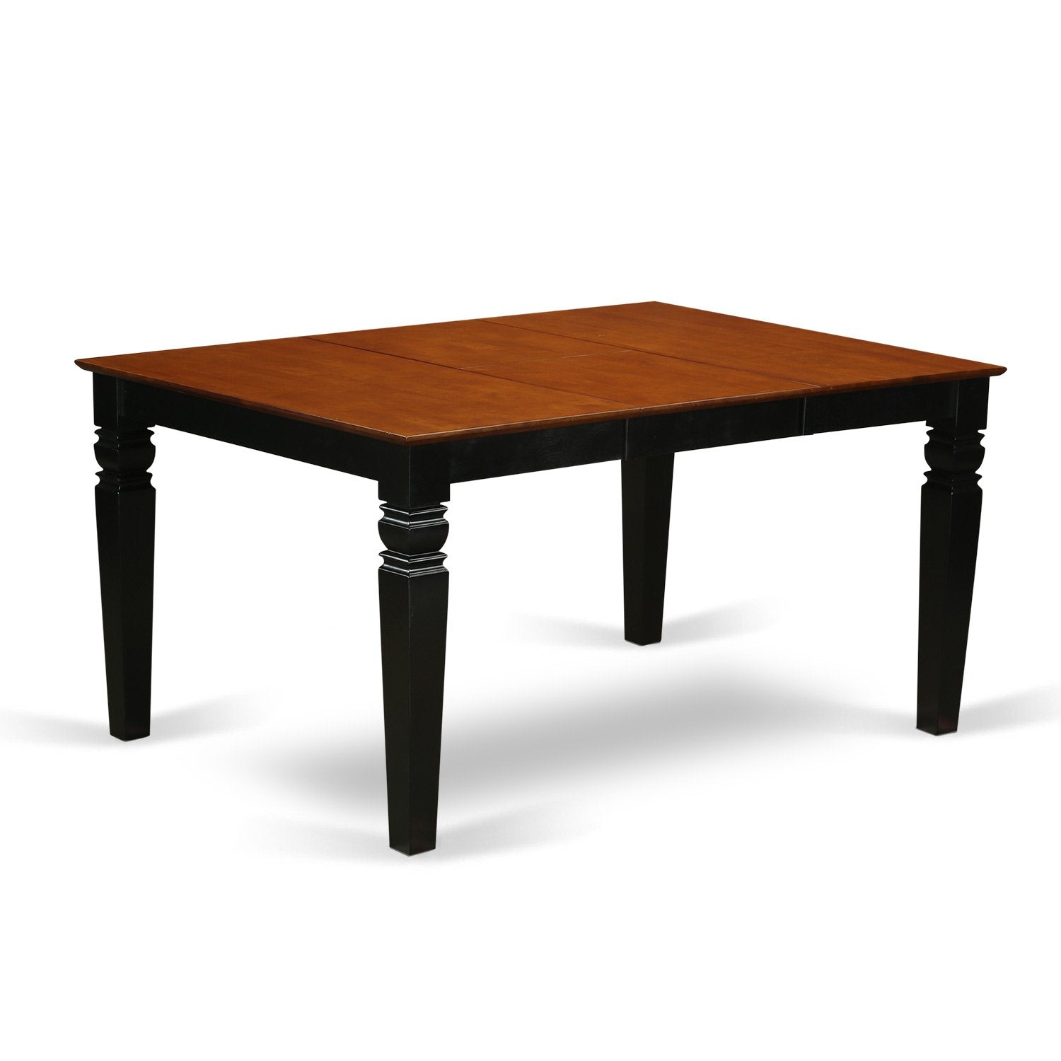 East West Furniture WENI5-BCH-LC 5 Piece Kitchen Table Set for 4 Includes a Rectangle Dining Table with Butterfly Leaf and 4 Faux Leather Dining Room Chairs, 42x60 Inch, Black & Cherry