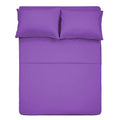 4 Piece Bed Sheet Set (Queen,Violet) 1 Flat Sheet,1 Fitted Sheet And 2 Pillow Cases,Brushed Microfiber Luxury Bedding With Deep Pockets