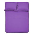 4 Piece Bed Sheet Set (Queen,Violet) 1 Flat Sheet,1 Fitted Sheet And 2 Pillow Cases,Brushed Microfiber Luxury Bedding With Deep Pockets