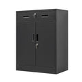 BESFUR Locking Storage Cabinet, Metal Cabinet with Oversized Drawer, Office Storage for Home, Garage, School - Black