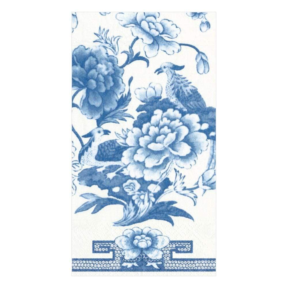 Caspari Entertaining with Paper Guest Towels, Blue and White, 15-Pack