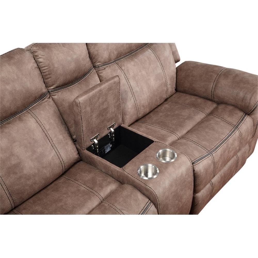 Acme Dollum Sectional Sofa in 2-Tone Chocolate Velvet