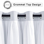 Hiasan Greyish White Blackout Curtains With Sheer, Thermal Insulated Privacy Double Layer Grommet Window Curtains For Bedroom, L
