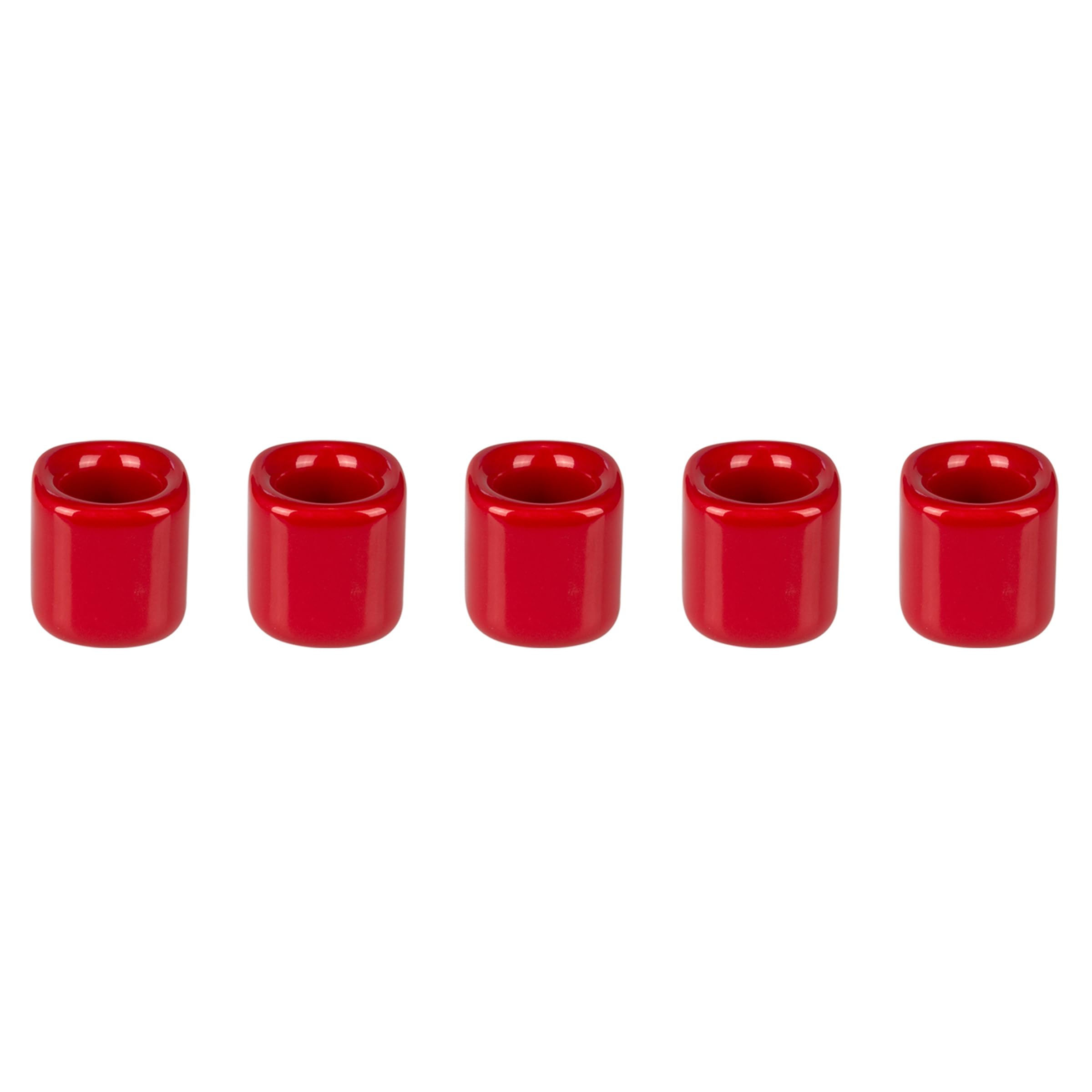 Mega Candles 5 pcs Red 1/2 Inch Diameter Ceramic Chime Ritual Spell Candle Holders, Great for Casting Chimes, Meditation, Ritual
