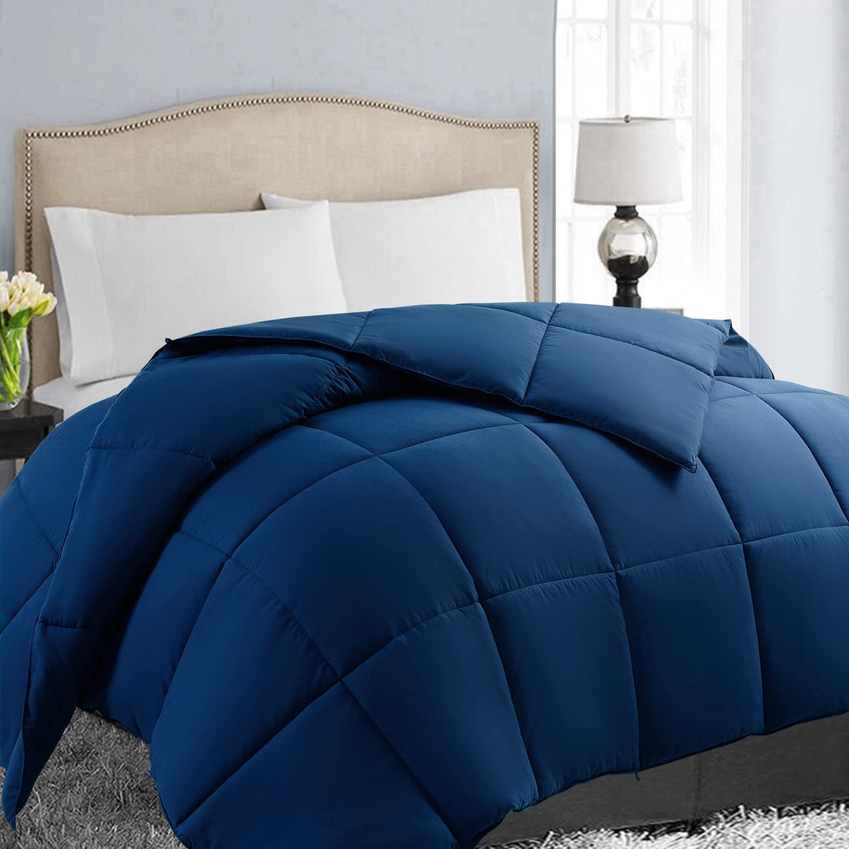 Easeland All Season Twin Xl Soft Quilted Down Alternative Comforter Reversible Duvet Insert With Corner Tabs,Winter Summer Warm
