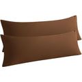 Ntbay 2 Pack Body Pillowcase, 20X54 Inches, Microfiber, Brown, Wrinkle-Free, Fade-Resistant, Envelope Closure, Machine Washable