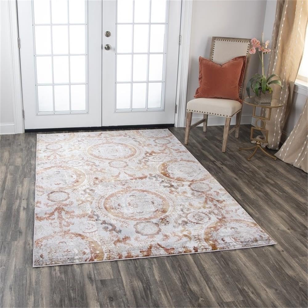 Rizzy Home Alora Decor Lavish 5'3"X7'6" Geometric Beige/Gray/Rust/Blue Area Rug